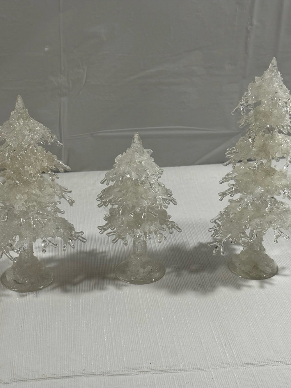 Department 56 Village Accessories Icy Trees Small Set of 3 #56.52889 w/ Box - Picture 2 of 5